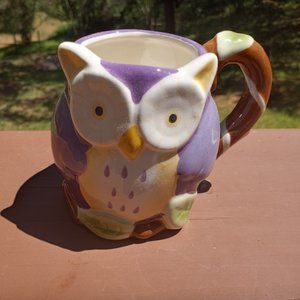 Vintage Purple Owl Mug